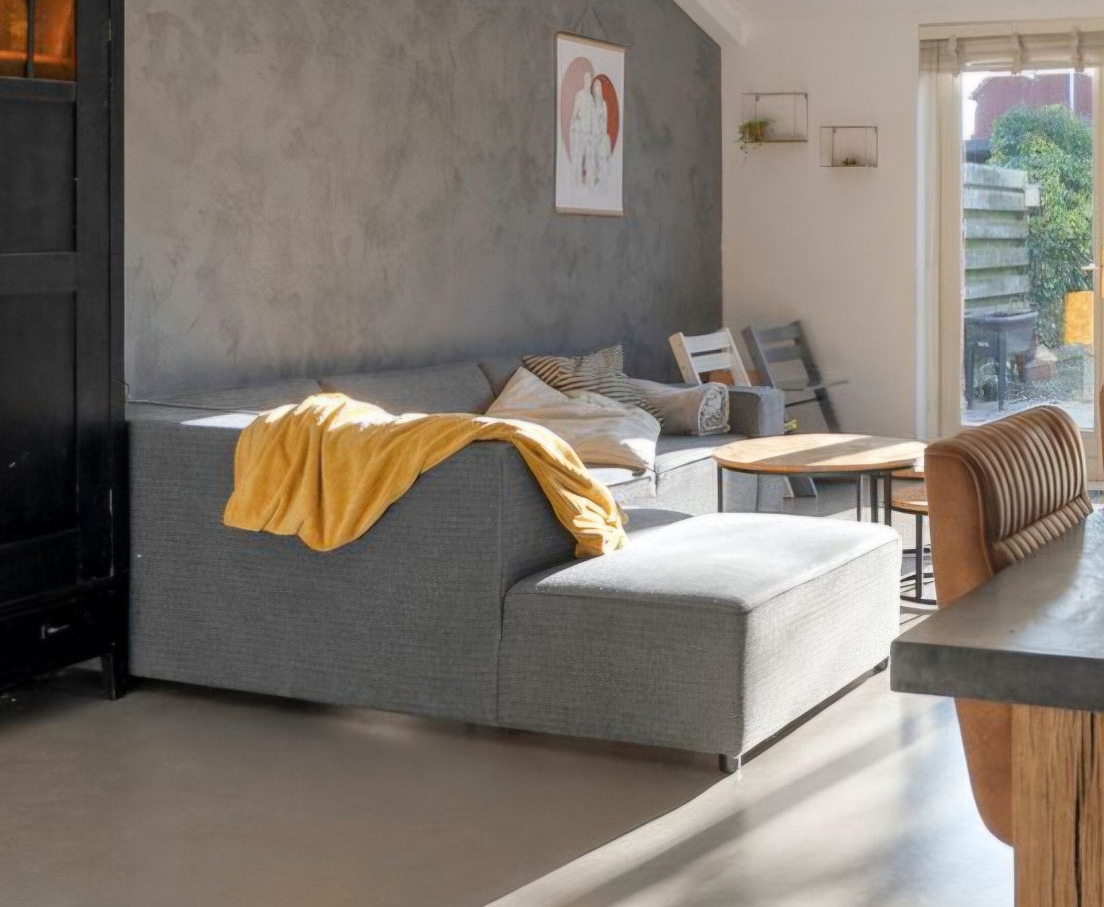 Hoekbank antraciet - gratis af te halen, Huis en Inrichting, Banken | Bankstellen, Ophalen, 250 tot 300 cm, Gebruikt, Hoekbank