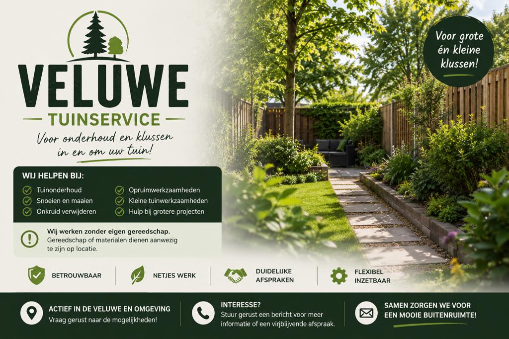 Veluwe Tuinservice – Voor Onderhoud & Tuinklussen, Ophalen of Verzenden, Zo goed als nieuw, 20 m² of meer