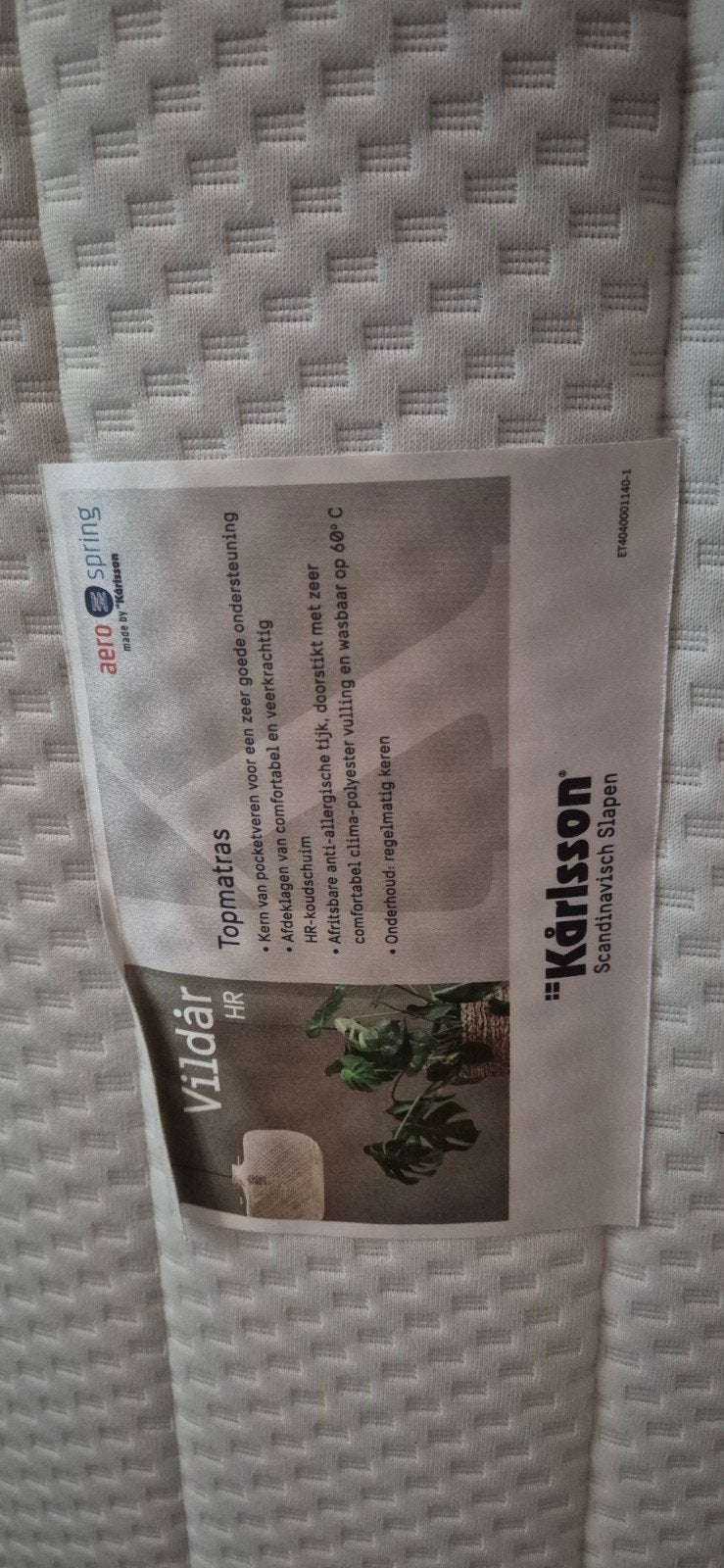 Karlsson Vildar HR Topmatras - Zo goed als nieuw, Ophalen, Gebruikt, 90 cm, Eenpersoons
