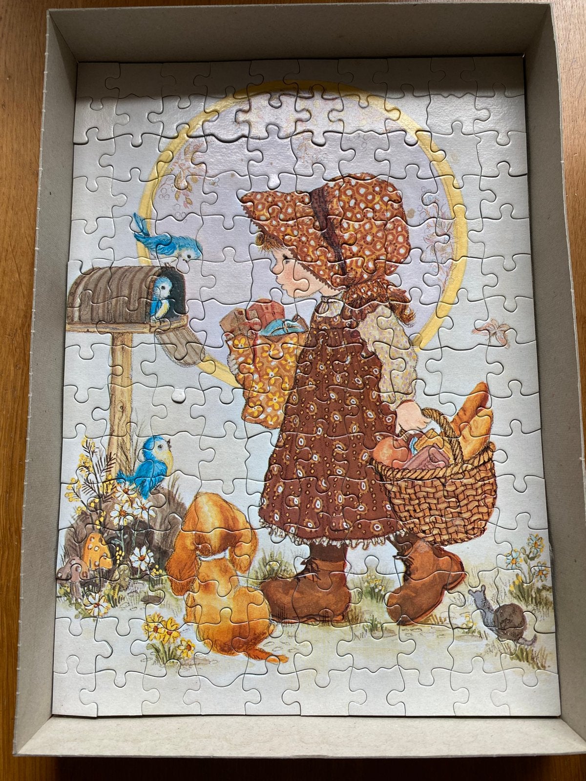 Sarah kay / holly hobbie vintage puzzel (150 stukjes), Ophalen of Verzenden, Minder dan 500 stukjes, Zo goed als nieuw