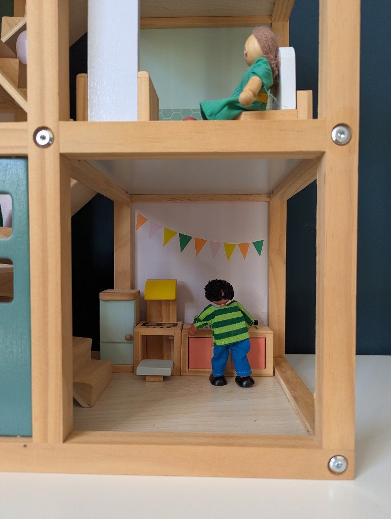Hema Houten Poppenhuis - Zo goed als nieuw, Ophalen, Zo goed als nieuw, Overige typen