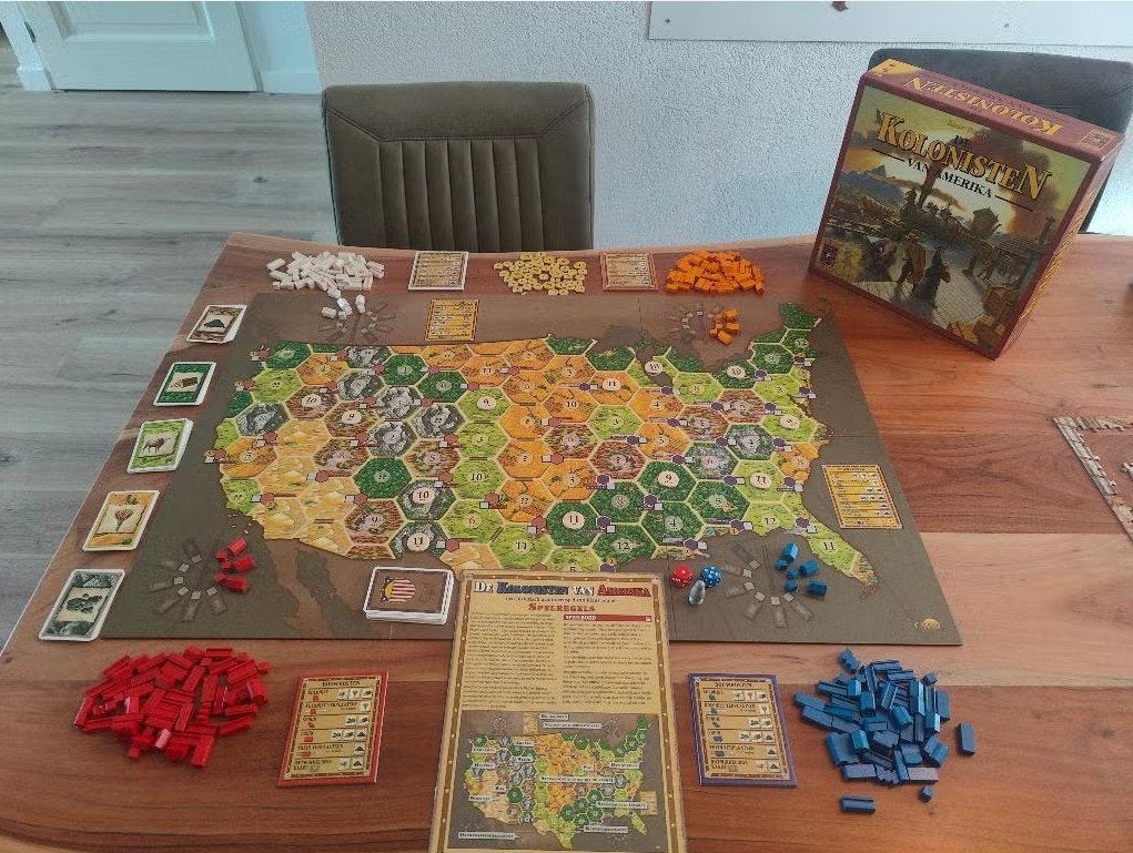 Kolonisten van Amerika - 999 Games, Hobby en Vrije tijd, Gezelschapsspellen | Bordspellen, Drie of vier spelers, Ophalen of Verzenden