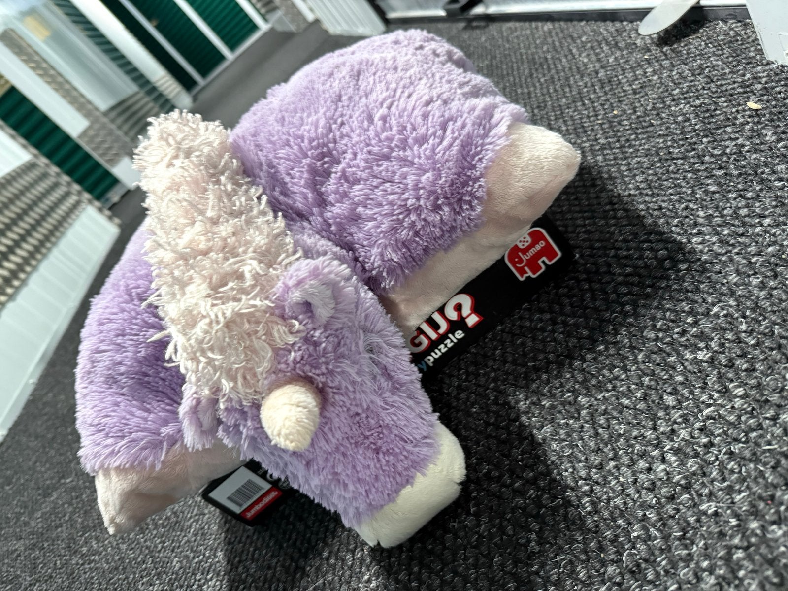 Pillow Pets knuffel kussen en tas met knuffels, Paars, Gebruikt, Overige merken, Ophalen of Verzenden