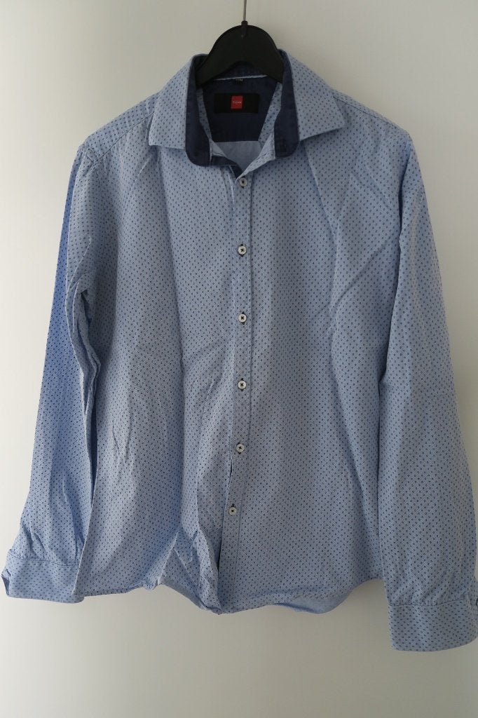 Overhemd lange mouw Licht blauw Maat 41/42 Merk: Tissaia, Blauw, Zo goed als nieuw, Halswijdte 41/42 (L), Tissaia
