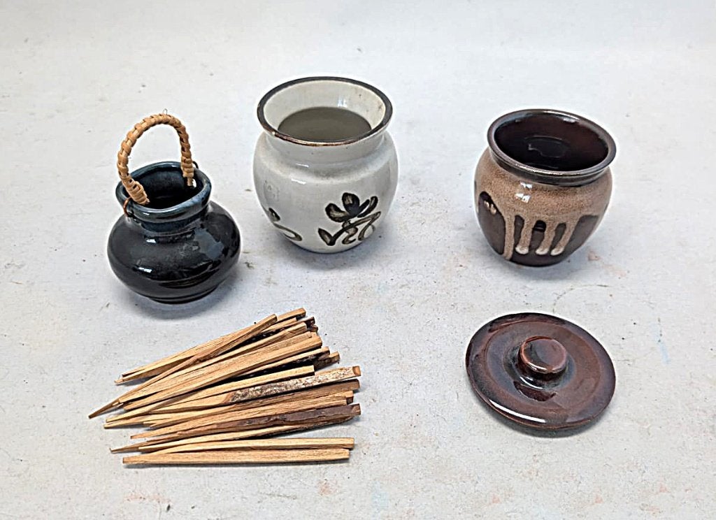 setje kleine japanse tandenstoker- of andere potjes, Ophalen of Verzenden
