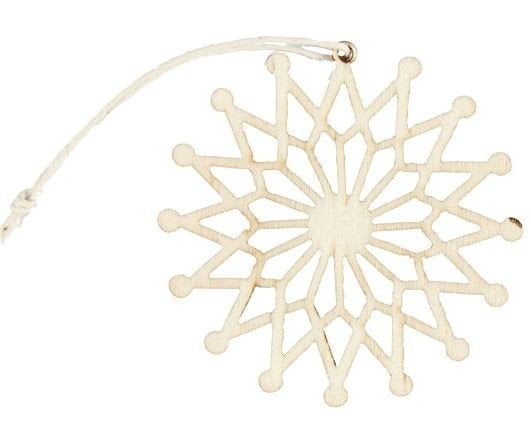 Made of Wood houten hangende ornament 1 Ø 6,5 cm dikte 2 mm, ., Nieuw, ., Kerstmis