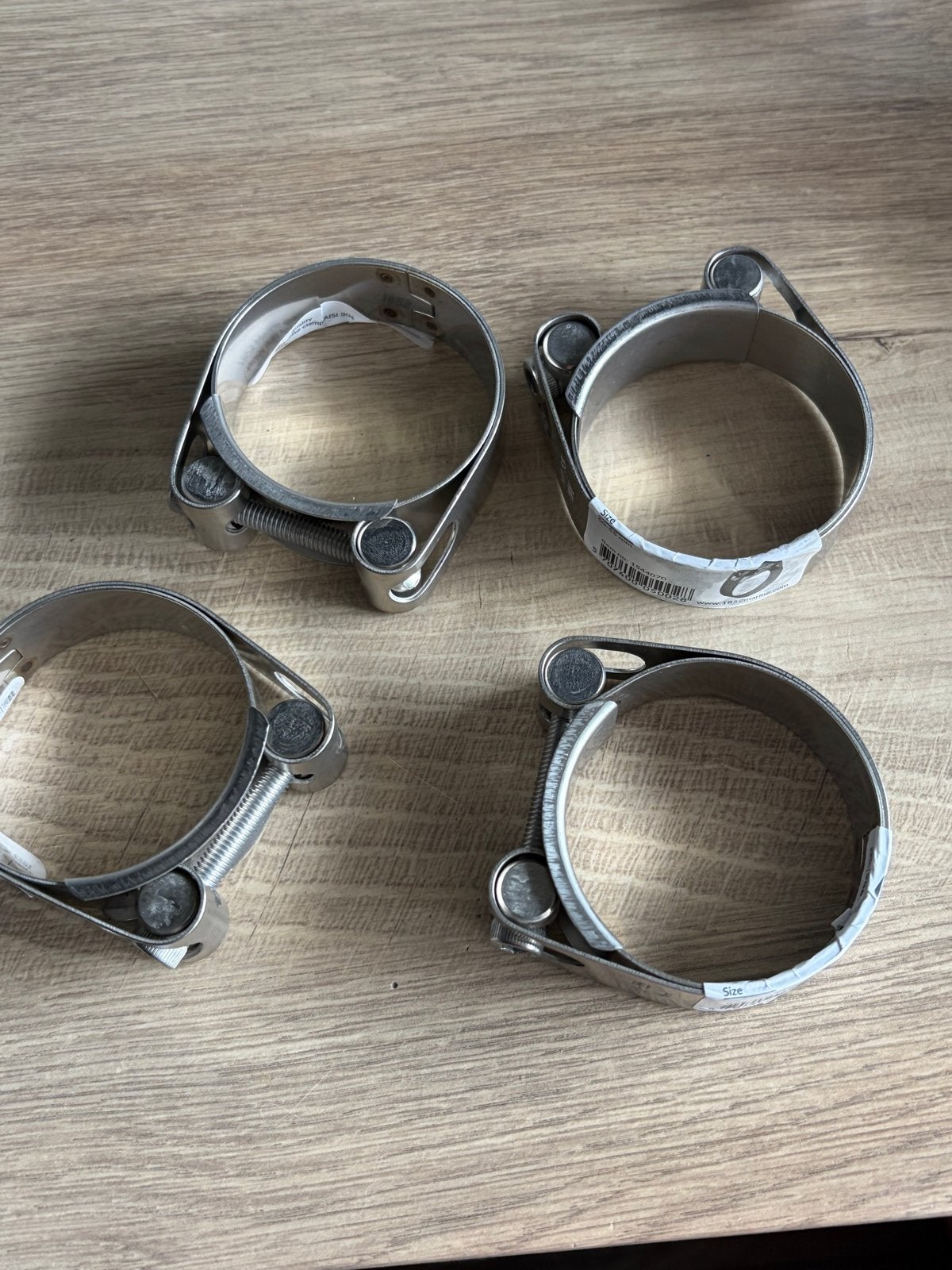 4x RVS Uitlaatklemmen 50-55mm W4 - Nieuw, Ophalen of Verzenden, Nieuw