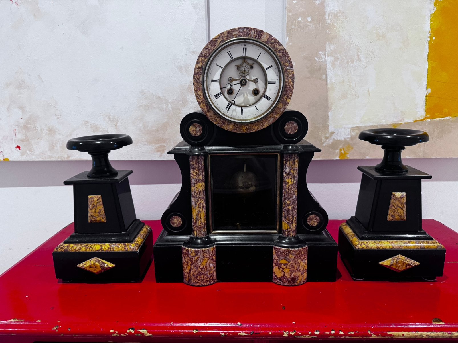 Elegante Franse pendule klok uit circa 1860, Antiek en Kunst, Ophalen