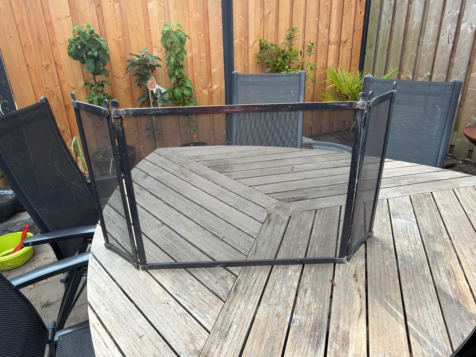 Metalen Spatscherm voor Open Haard - 95/50 cm, Ophalen, Gebruikt, Houthaard