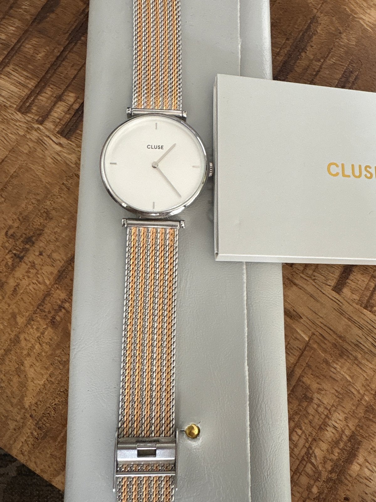 Cluse horloge met zilveren en gouden band, Overige merken, Staal, Polshorloge, Nieuw
