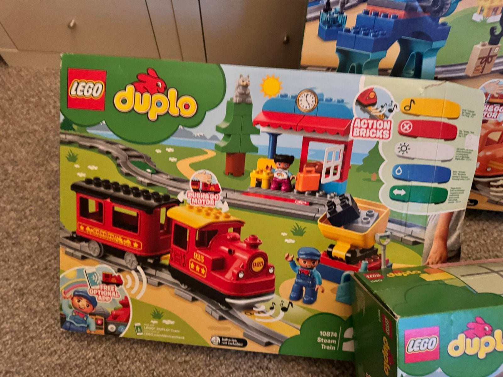 LEGO DUPLO 10874 Stoomtrein – compleet met doos – zgan, Ophalen, Zo goed als nieuw, Duplo