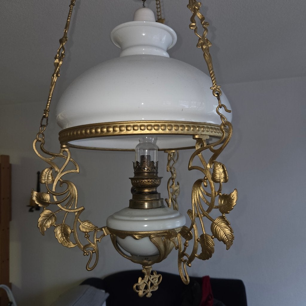 olie hanglamp schippertje, Antiek en Kunst, Antiek | Lampen, Ophalen