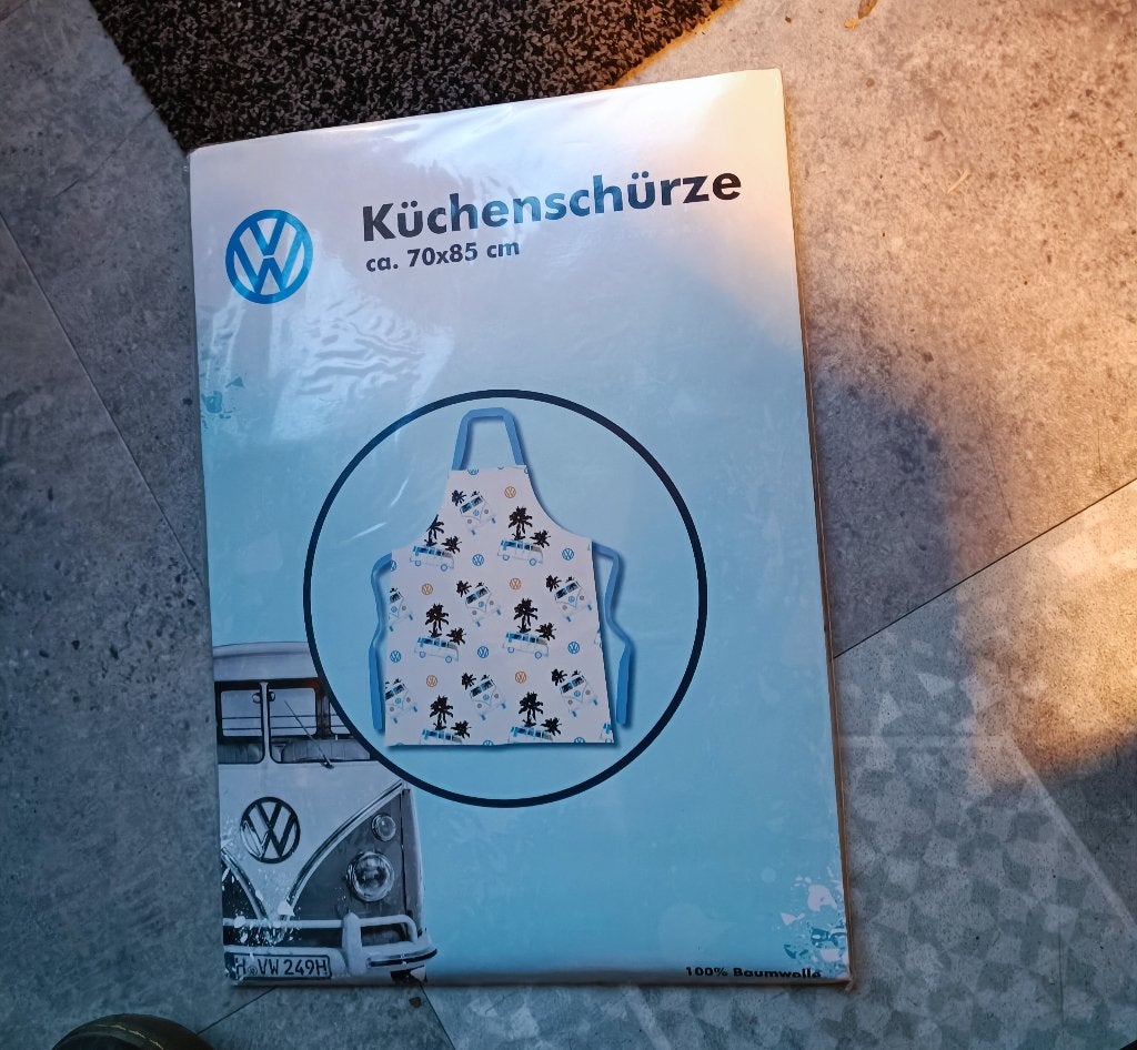 keukenschort keuken schort vw volkswagen bus t1 nieuw, Ophalen of Verzenden, Nieuw, Blauw, Schort