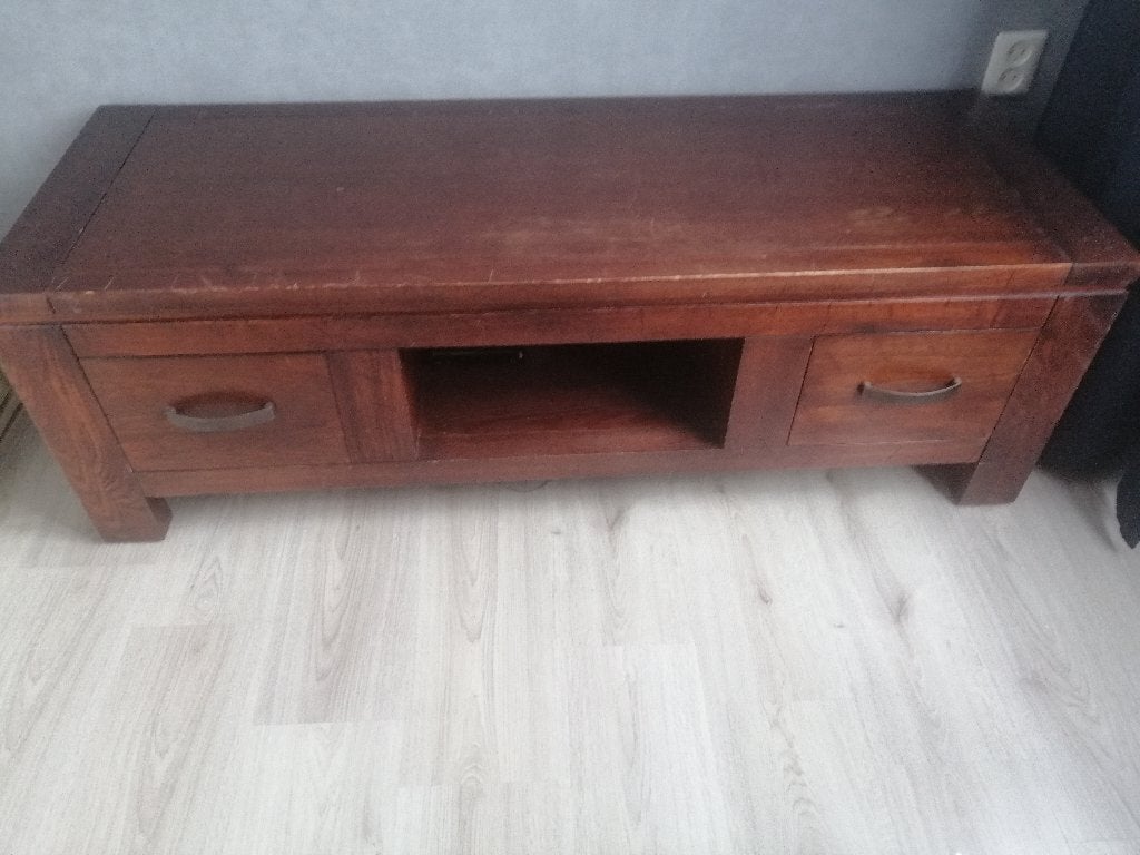 tv meubel bruin, Ophalen, Gebruikt, 100 tot 150 cm, Minder dan 100 cm