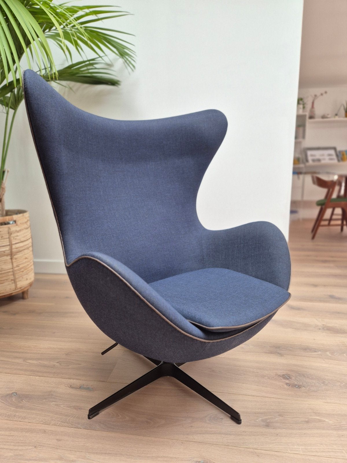 Egg chair Jeans blauw Fritz Hansen, Ophalen, 75 tot 100 cm, Zo goed als nieuw, Stof