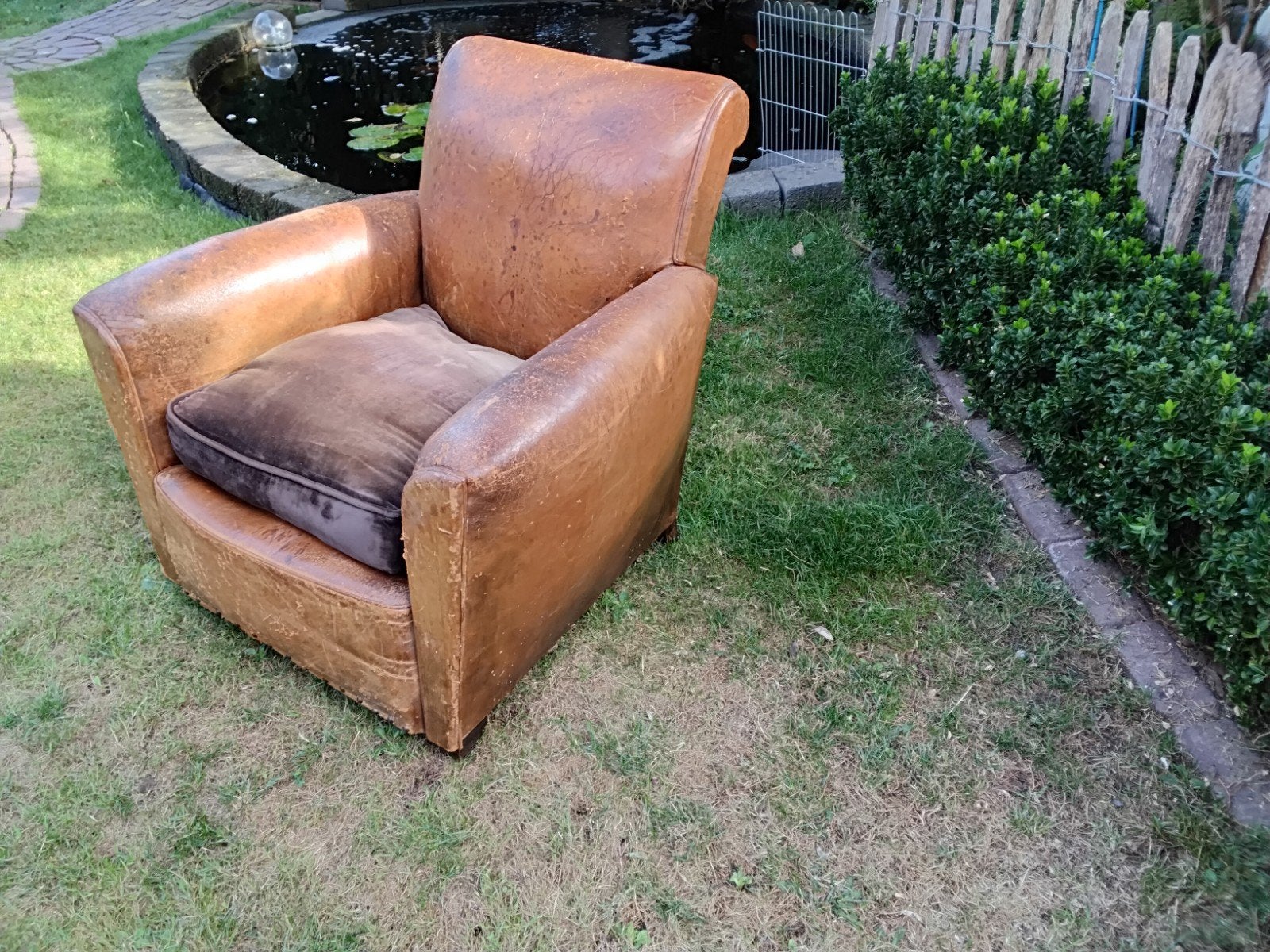 Franse leren club fauteuil, Ophalen