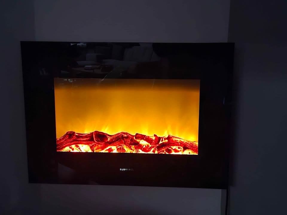 Ruby Fires sfeerhaard met afstandsbediening z.g.a.n., Ophalen, Zo goed als nieuw, Hangende haard, Elektrische haard