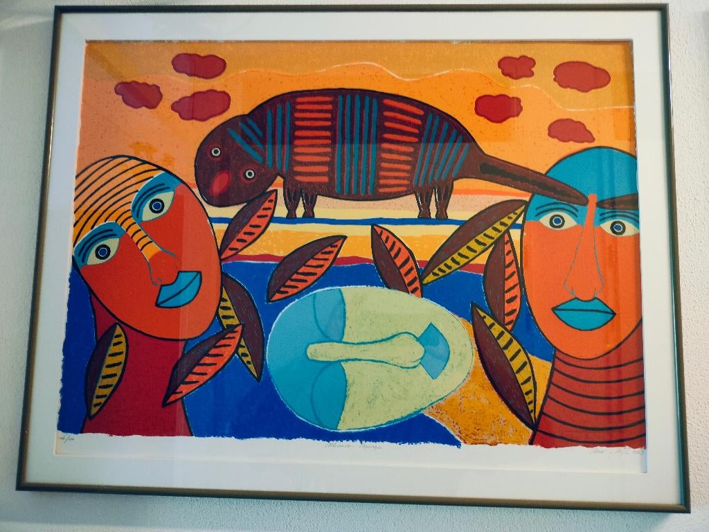 Zeefdruk Ans van Dijk Mbanza Piglet African 2003, Antiek en Kunst, Ophalen of Verzenden