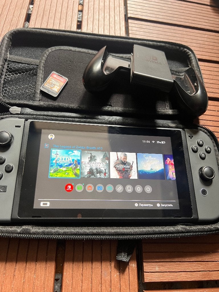 Nintendo Switch + Zelda + complete set accessoires, Verzenden, Met 2 controllers, Switch Original, Gebruikt