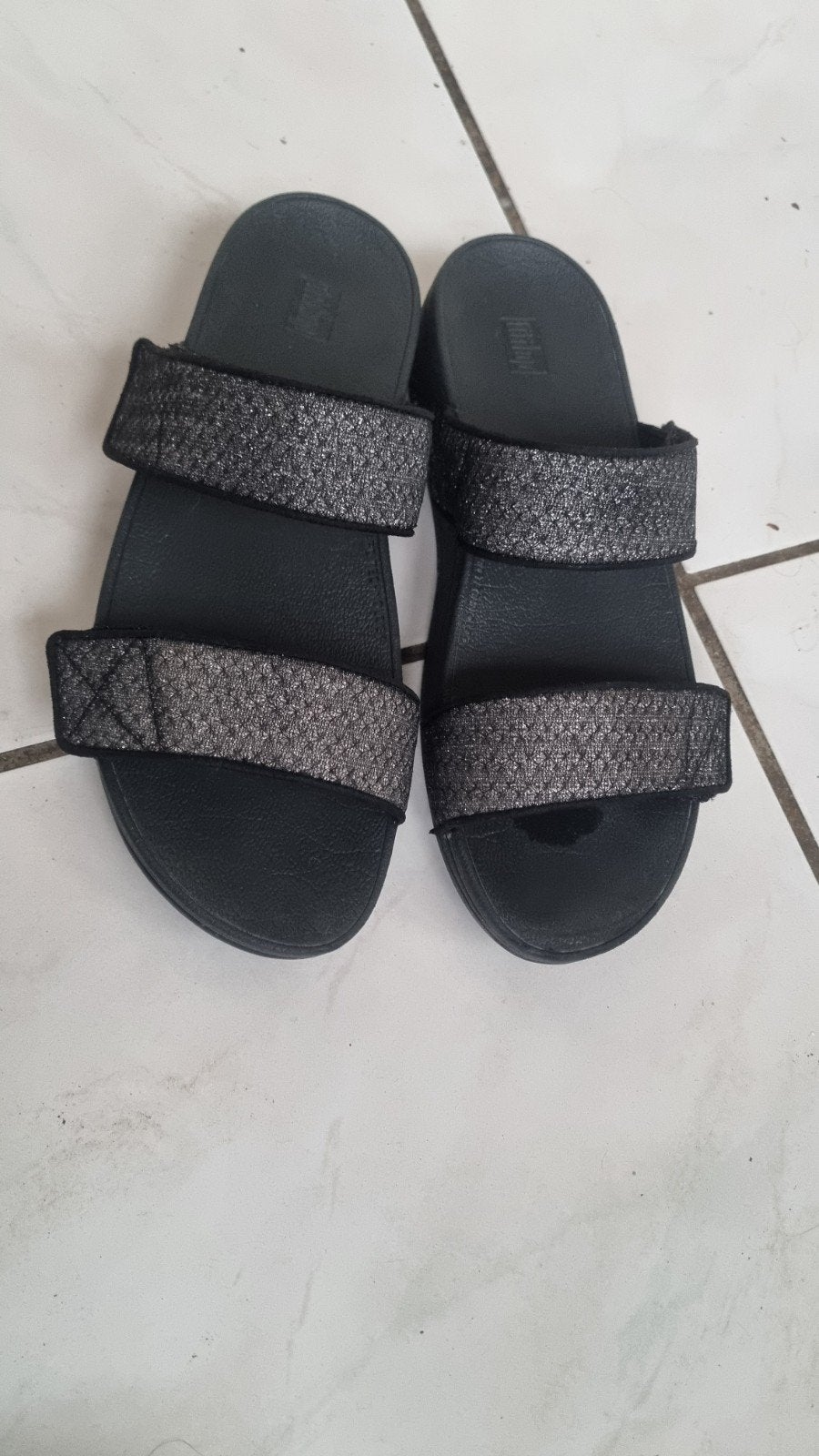 FitFlop sandalen met glitterbandjes, maat 42, Slippers, Verzenden, Zwart, Fitflop