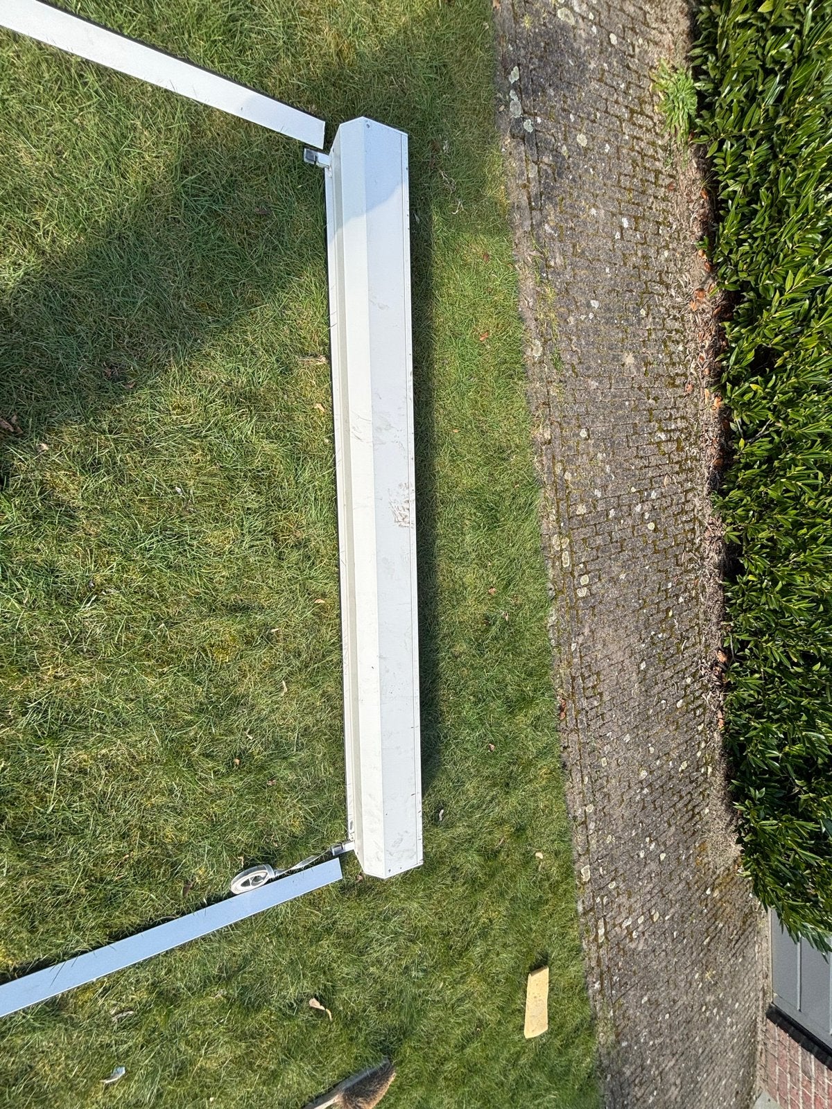 Witte rolluik met katrolsysteem - 199x142 cm, Ophalen, Gebruikt, 150 tot 200 cm, Wit