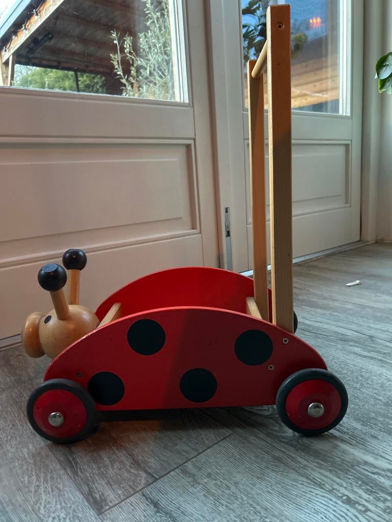 Loopwagentje Janbibejan lieveheersbeestje, Kinderen en Baby's, Ophalen, Gebruikt, Overige typen, Met wieltjes
