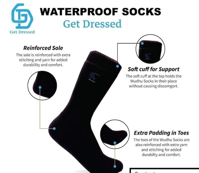 Get Dressed waterdichte Wudu paar sokken maat M zwart nieuw, Zwart, Nieuw, Ophalen of Verzenden, H