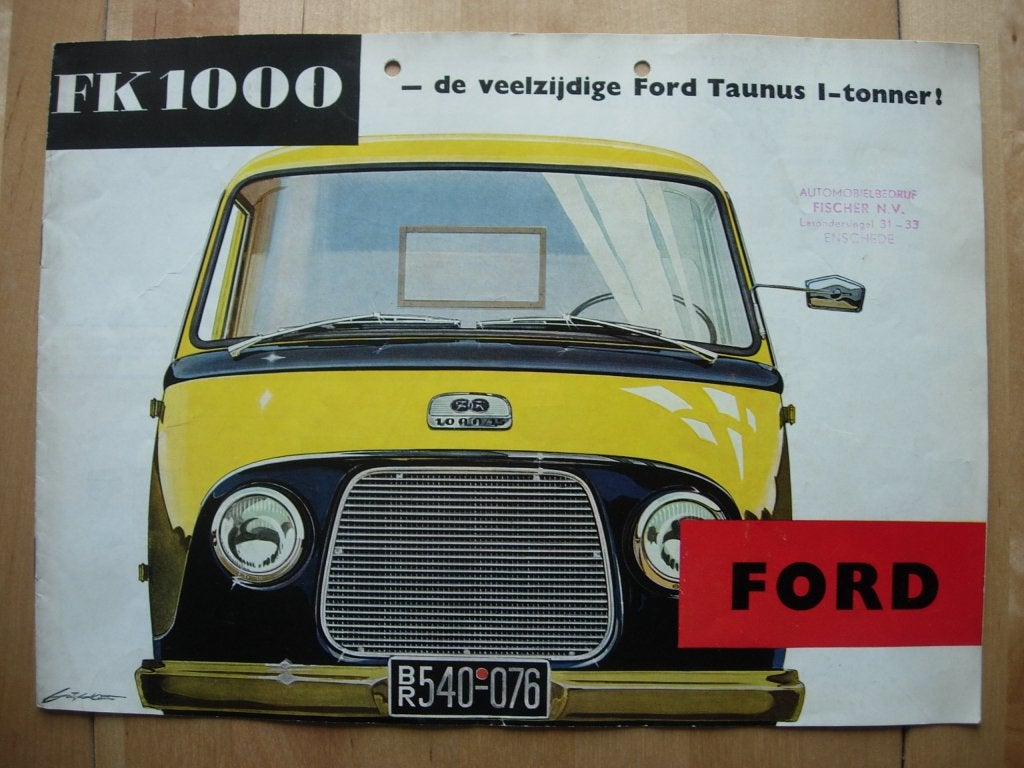 Ford Taunus FK1000 Brochure 1956 - Transit, Gelezen, Ford, Ophalen of Verzenden, Ford