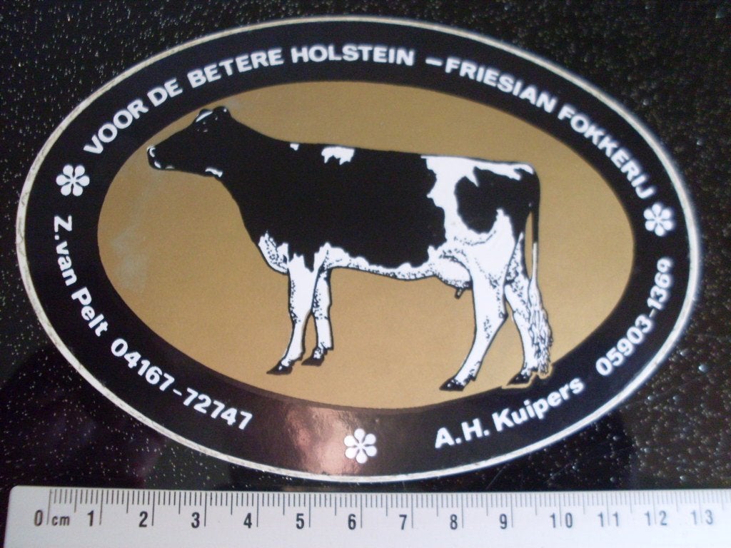 sticker Z. van Pelt A.H. Kuipers holstein friesian fokkerij, Verzenden, Zo goed als nieuw, Bedrijf of Vereniging