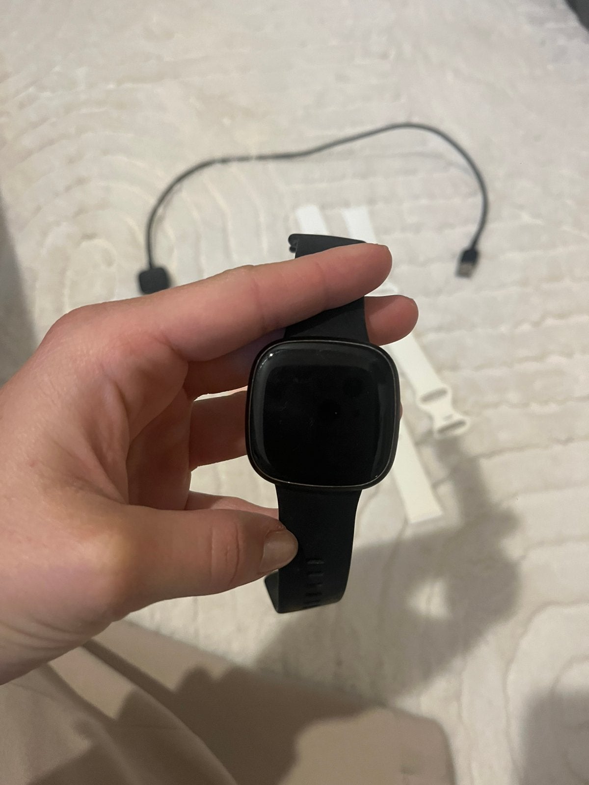 Fitbit Versa 3 met extra bandjes en oplader, Zwart, Ophalen of Verzenden, Waterdicht, Android