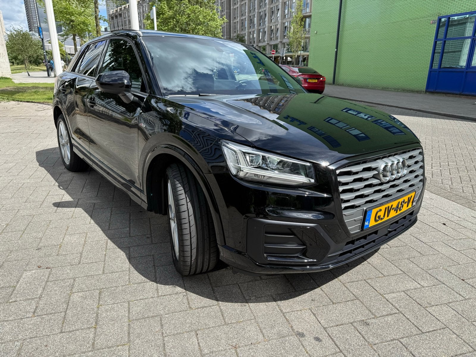 Audi Q2 35 Tfsi 150pk S Tronic 2020 Zwart, Auto's, Audi, 15 km/l, 1498 cc, 4 cilinders, Leder en Stof