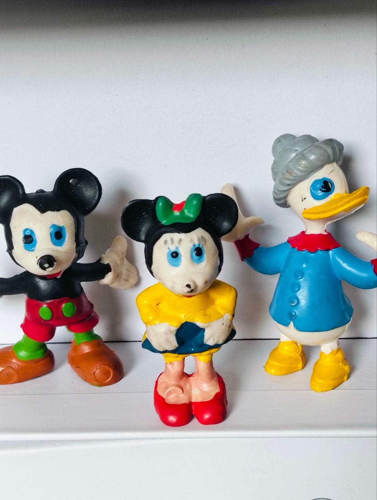 Vintage Zeldzame Disney Figuren: Mickey, Minnie, Oma Duck, Verzamelen, Ophalen of Verzenden, Gebruikt