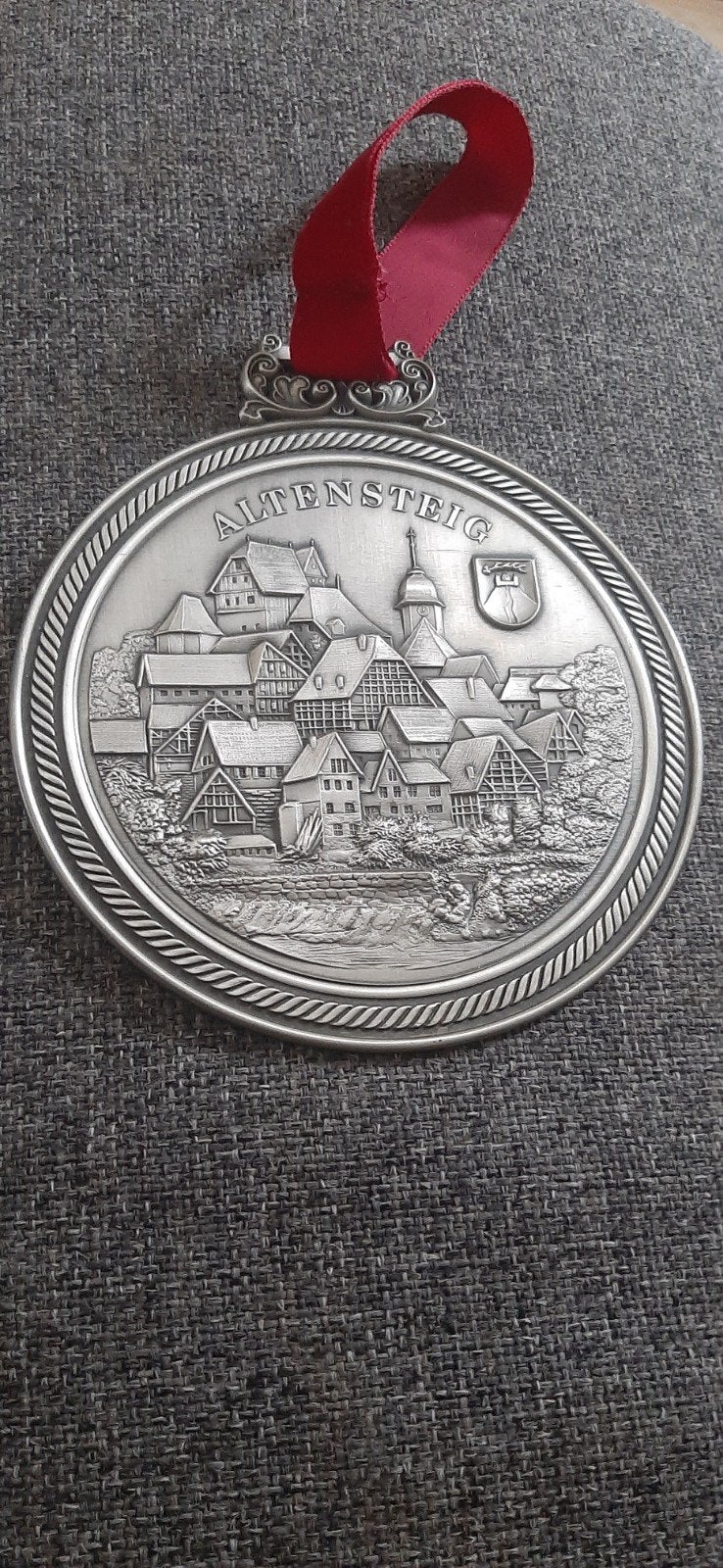 Altensteig Medaille - Zilverkleurig met Rood Lint, Ophalen of Verzenden