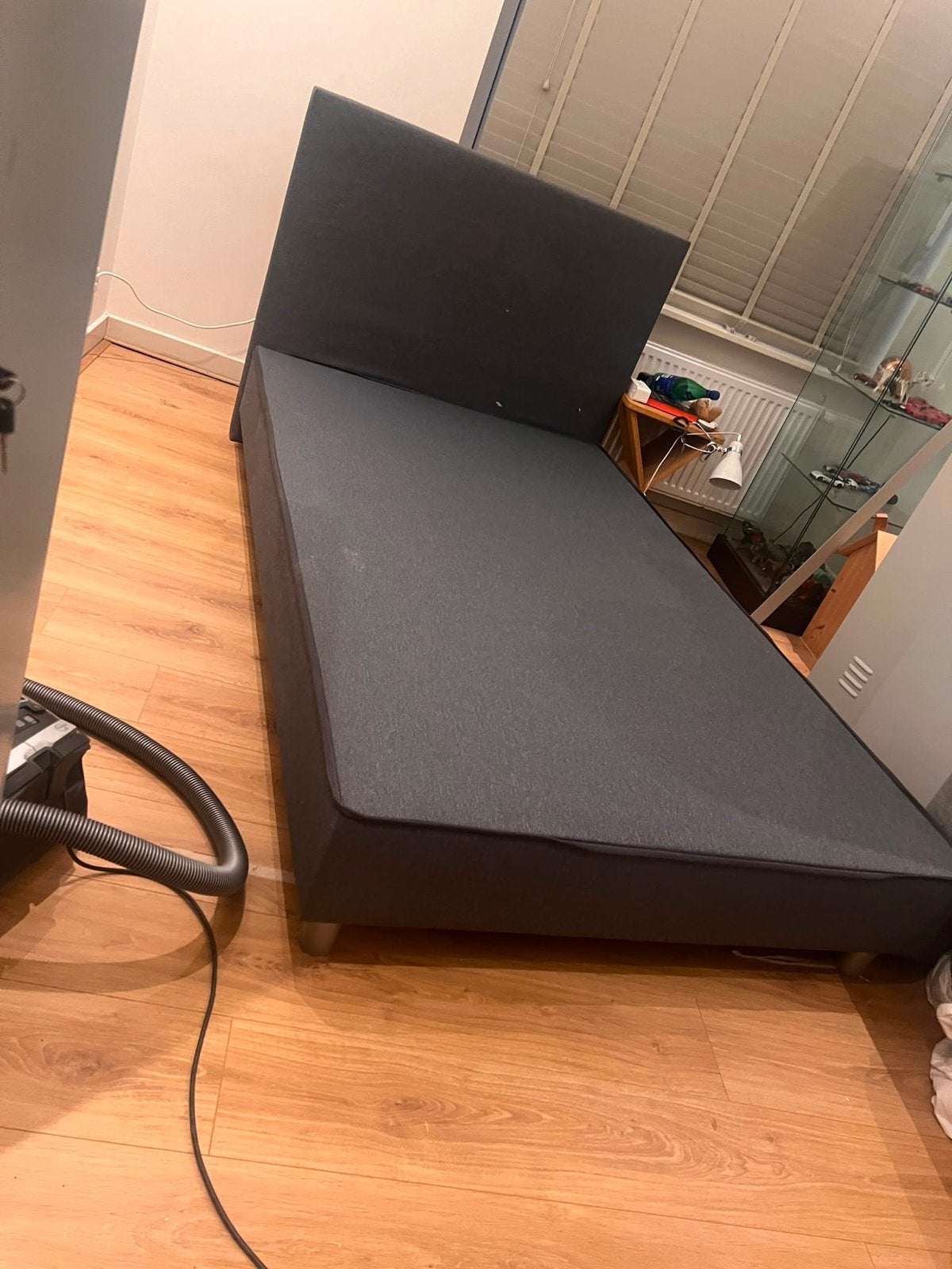 Twijfelaar 1,20 met oplegmatras grijs, Ophalen, Gebruikt, Twijfelaar, 120 cm