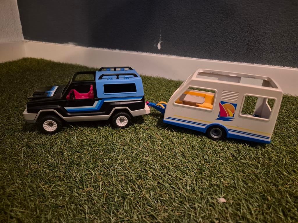 Playmobil sjeep met caravan, Ophalen of Verzenden