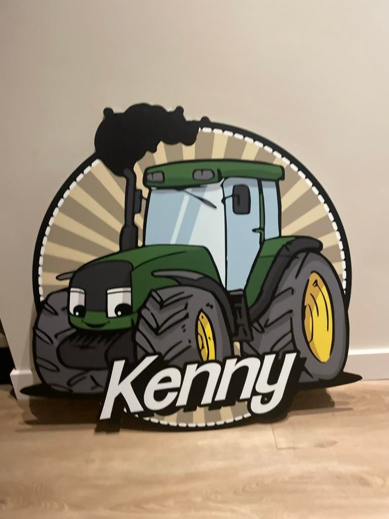 Geboortebord Tractor - te personaliseren met naam, Ophalen of Verzenden, Nieuw, Geboortebord