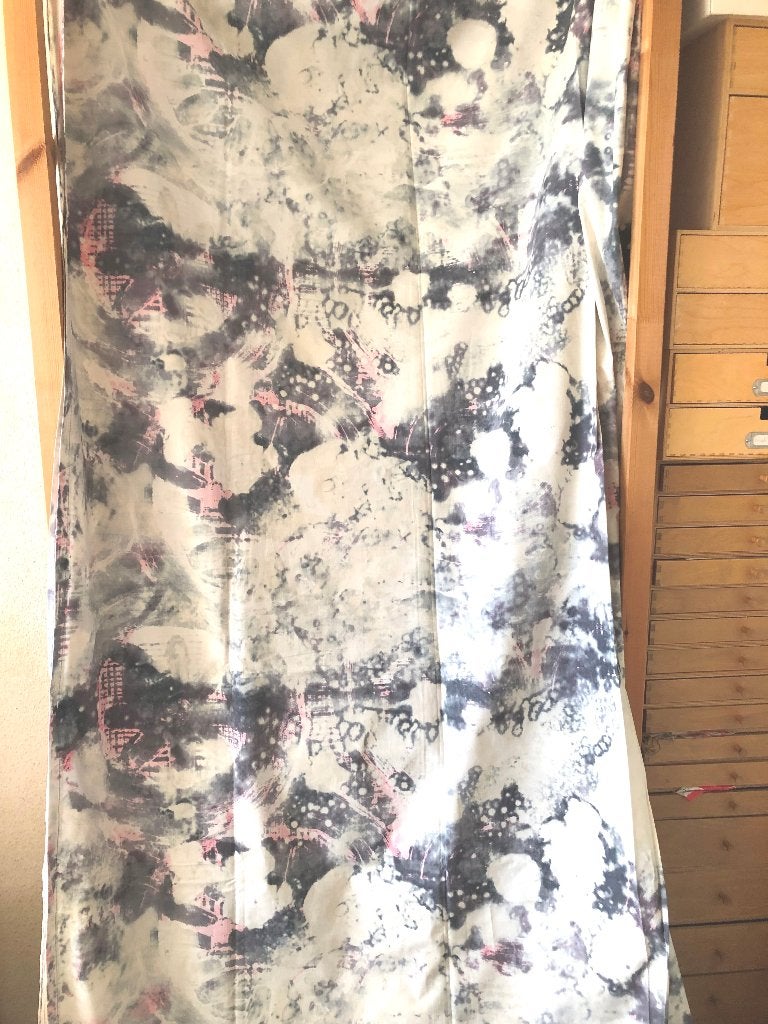 2 vintage overgordijnen - exclusief katoen, Ophalen of Verzenden, Zo goed als nieuw, Gordijn, Katoen