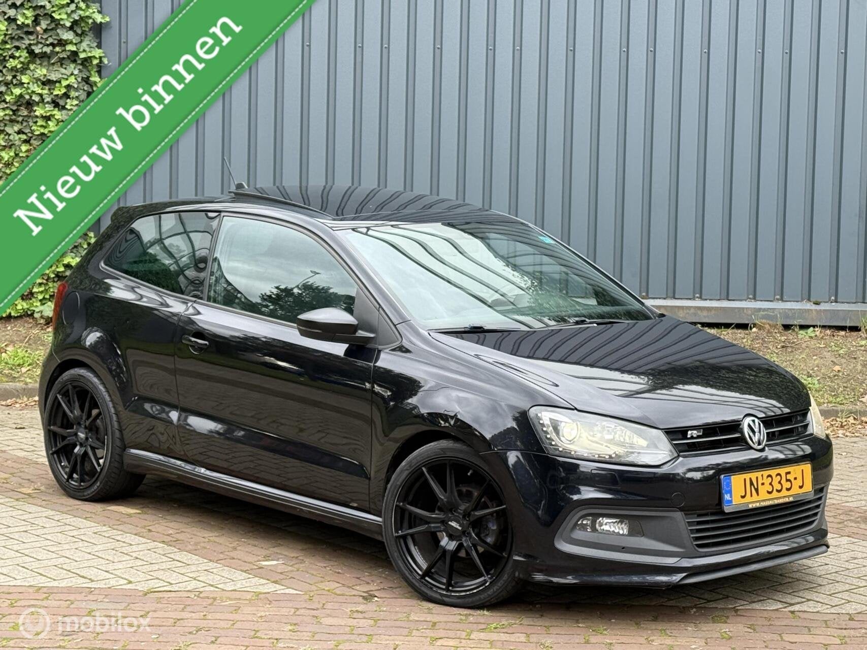 Volkswagen Polo 1.6 TDI R-Line |DSG|Pano|Stoelverw|Cruise, Auto's, Euro 5, Gebruikt, Zwart, Leder en Stof