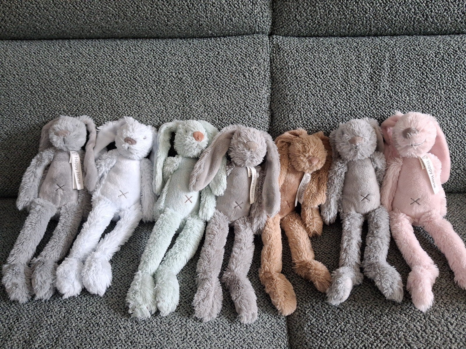 Konijn Rabbit Richie merk Happy Horse roze bruin wit blauw, Kinderen en Baby's, Speelgoed | Knuffels en Pluche, Ophalen of Verzenden