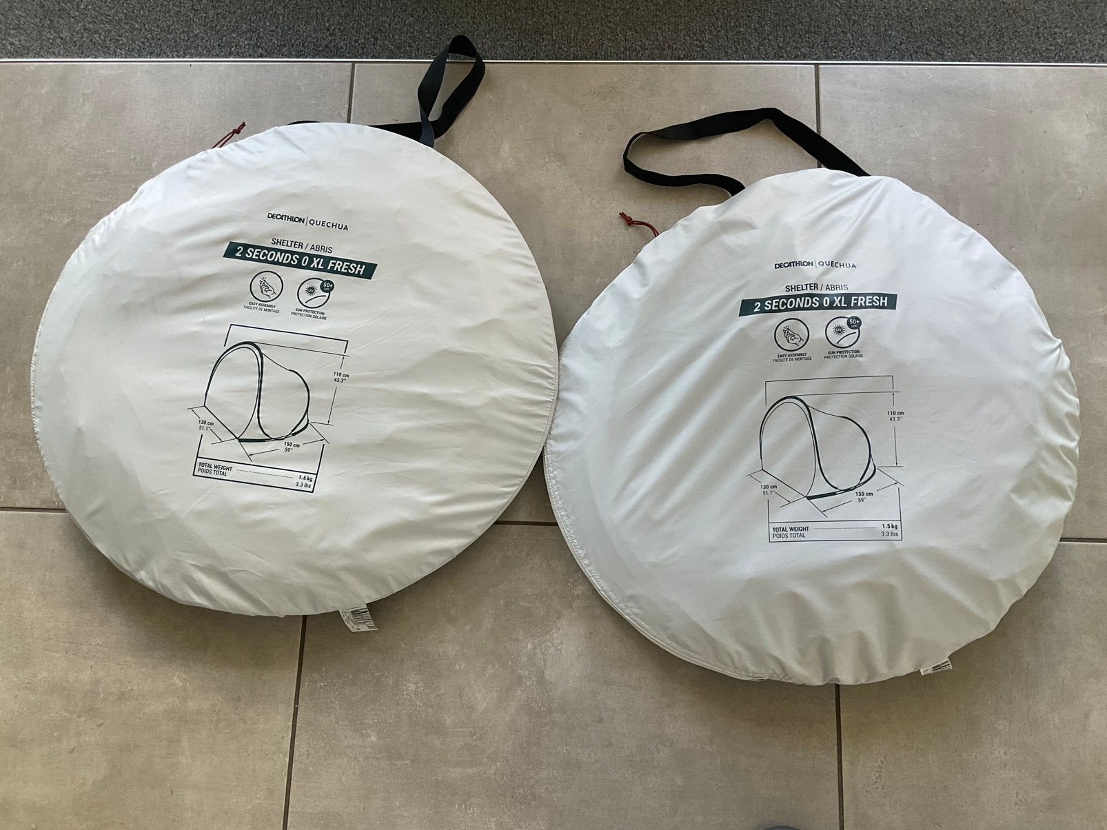 2 popup tenten  xl fresh quechua heerlijk schaduw, Ophalen, Zo goed als nieuw, Tot en met 2