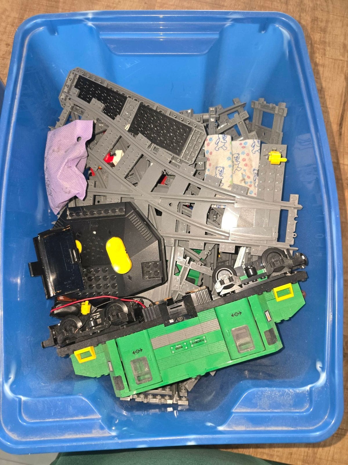 lego trein compleet met rails en afstandsbediening, Overige merken, Gebruikt, Gelijkstroom, Rails