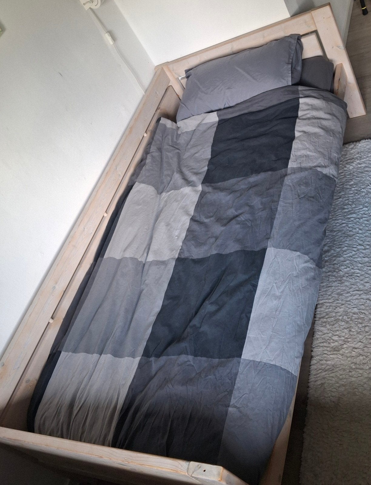 Life time eenpersoonsbed compleet, Huis en Inrichting, Slaapkamer | Bedden, Gebruikt, Eenpersoons, Modern, Scandinavisch, Wit