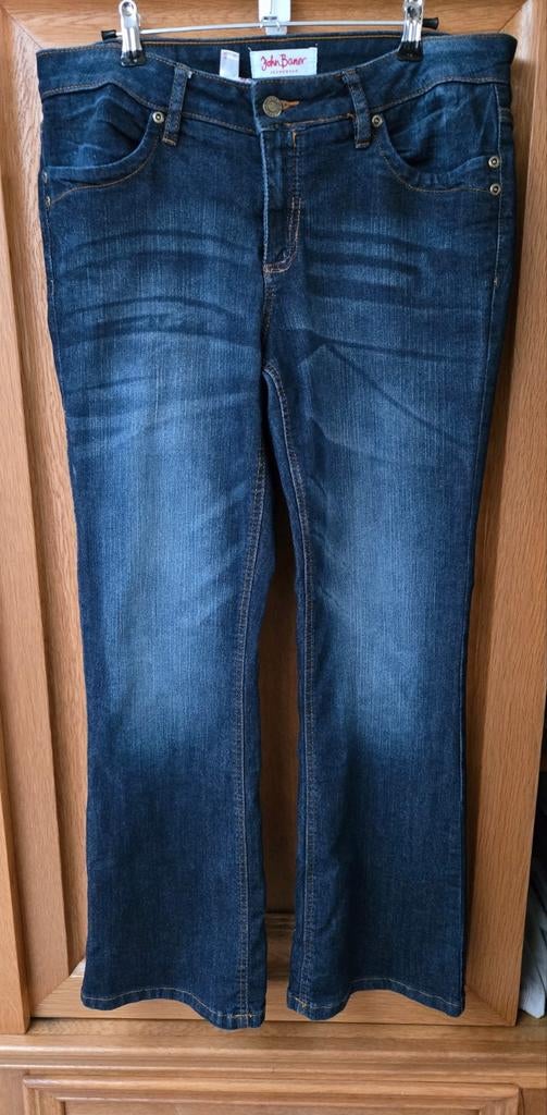 John Baner donker denim bootcut jeans maat 42, John Baner, Zo goed als nieuw, W33 - W36 (confectie 42/44), Verzenden