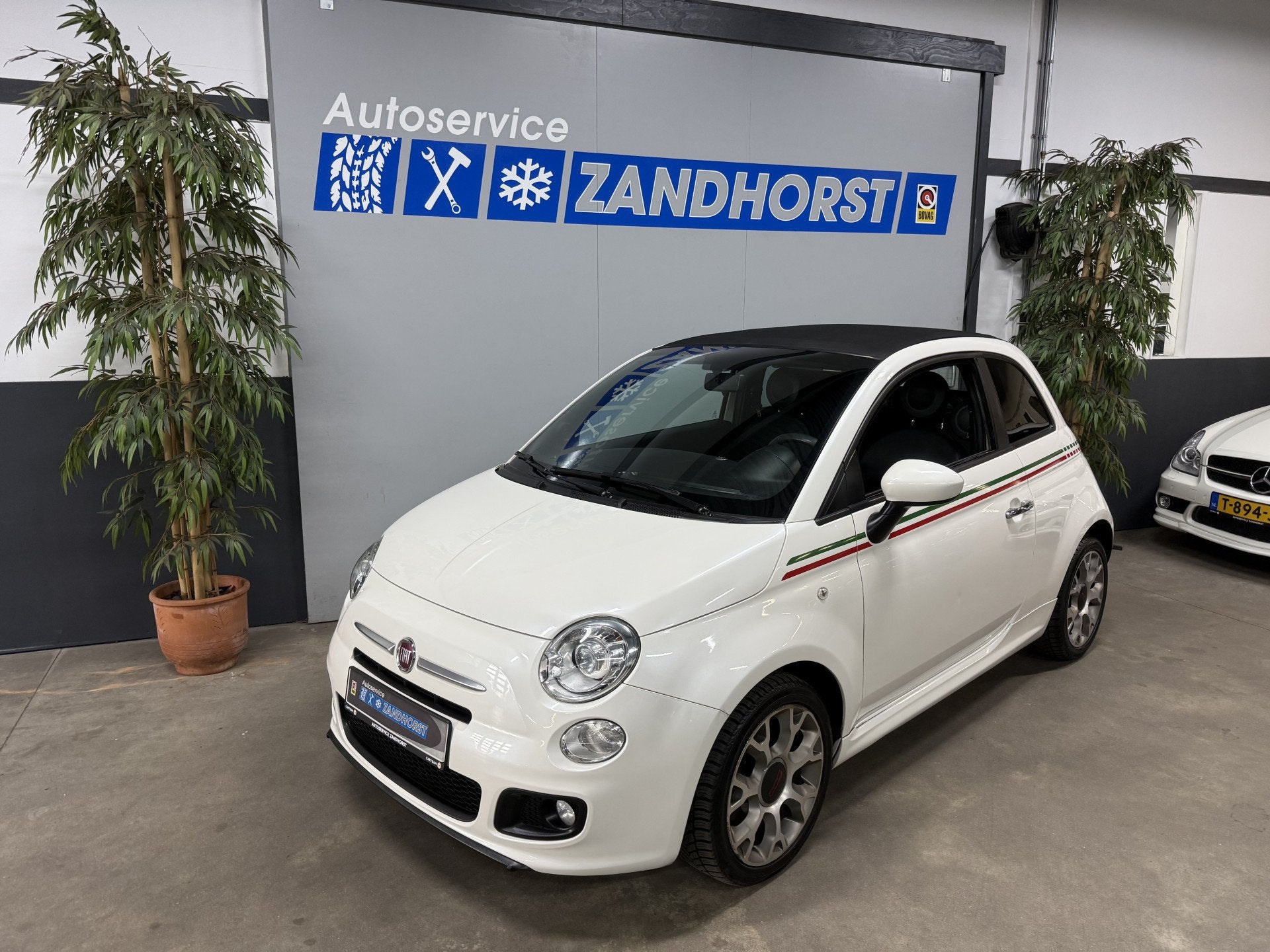 Fiat 500C 0.9 TwinAir Turbo 500S // Abarth Pakket // Xenon /, Auto's, Gebruikt, Cabriolet, Leder en Stof, Wit