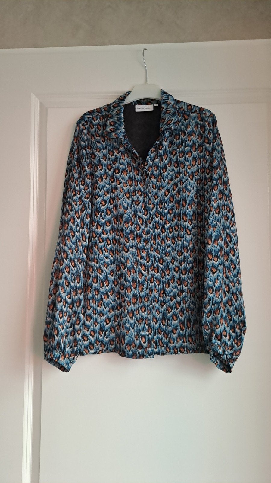 Fabienne Chapot Satijnen Blouse Maat 38 - Uniek Patroon, Maat 38/40 (M), Meerkleurig, Ophalen of Verzenden, Zo goed als nieuw