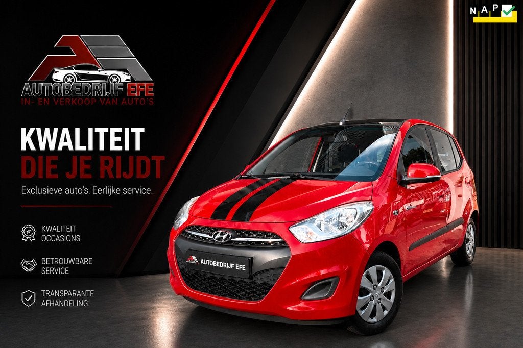 Hyundai I10 1.0 Black pack Airco*ElktrRmn*Strbkr, Voorwielaandrijving, Euro 5, Stof, Gebruikt