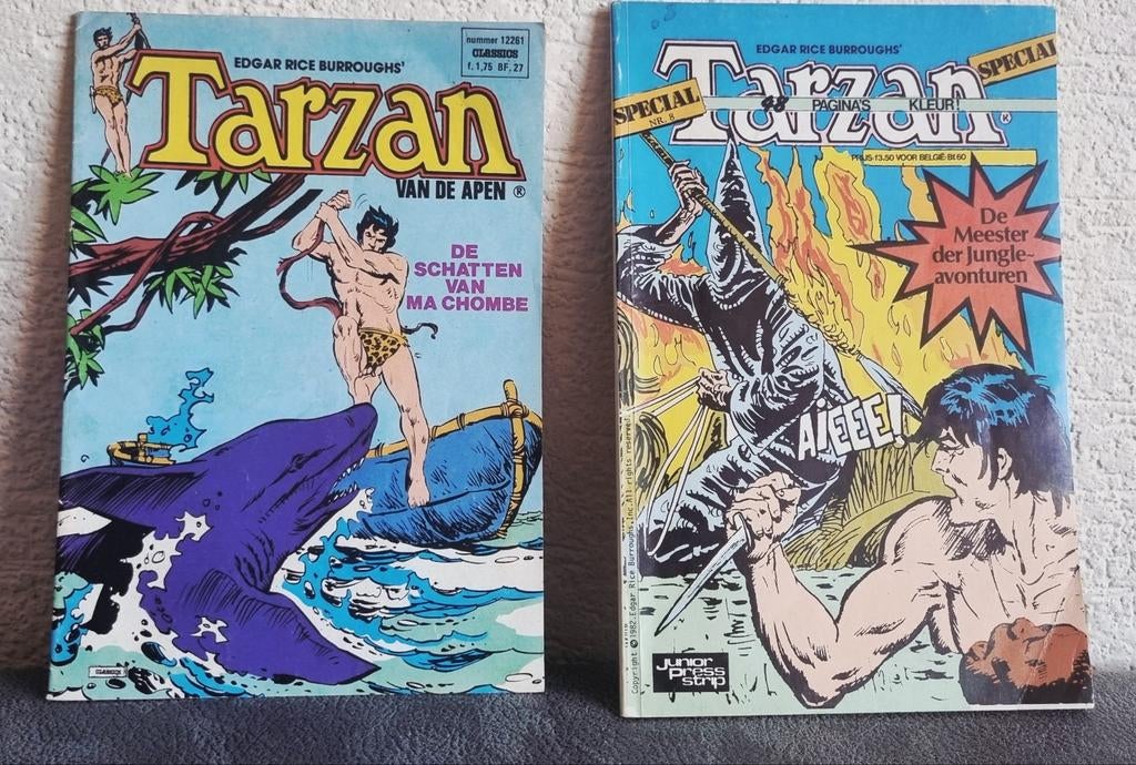 2 stripboeken Tarzan (vintage), Boeken, Strips | Comics, Gelezen, Meerdere comics, Europa, Verzenden