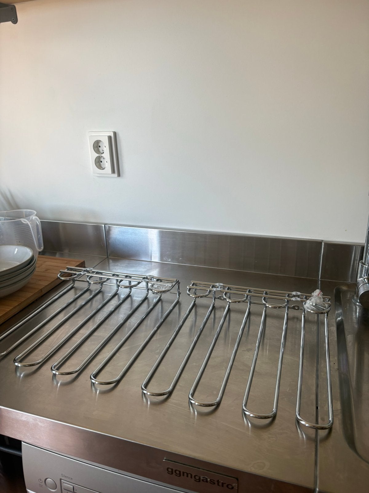2x Metalen glazenrek voor keuken of bar, Ophalen, Zilver, Metaal, Overige typen