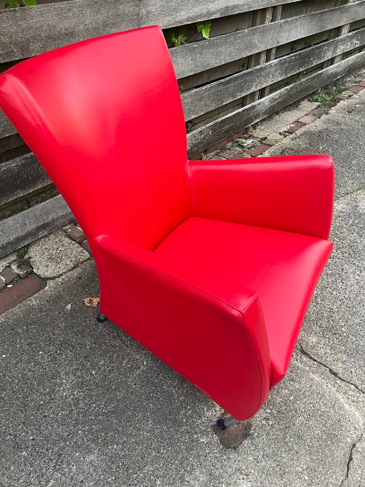 Montis Windy fauteuil - Rood leder, Ophalen, Gebruikt, Leer, 75 tot 100 cm