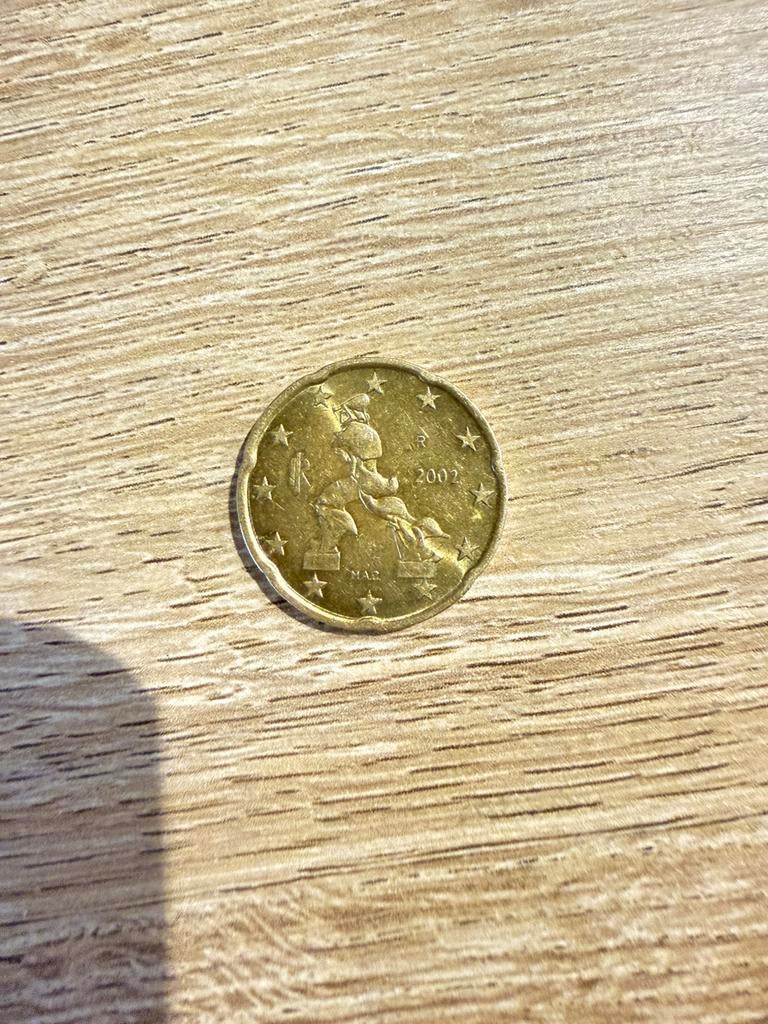 Zeldzame 20 eurocent munt 2002 Italië, Postzegels en Munten, Munten | Europa | Euromunten, Ophalen of Verzenden, Italië, 2 euro